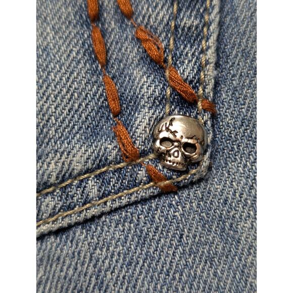 Marc Ecko Cut & Sew Prime Cut Jeans Skull Detail Y2K Distressed 2000s 34x32 - Picture 15 of 16